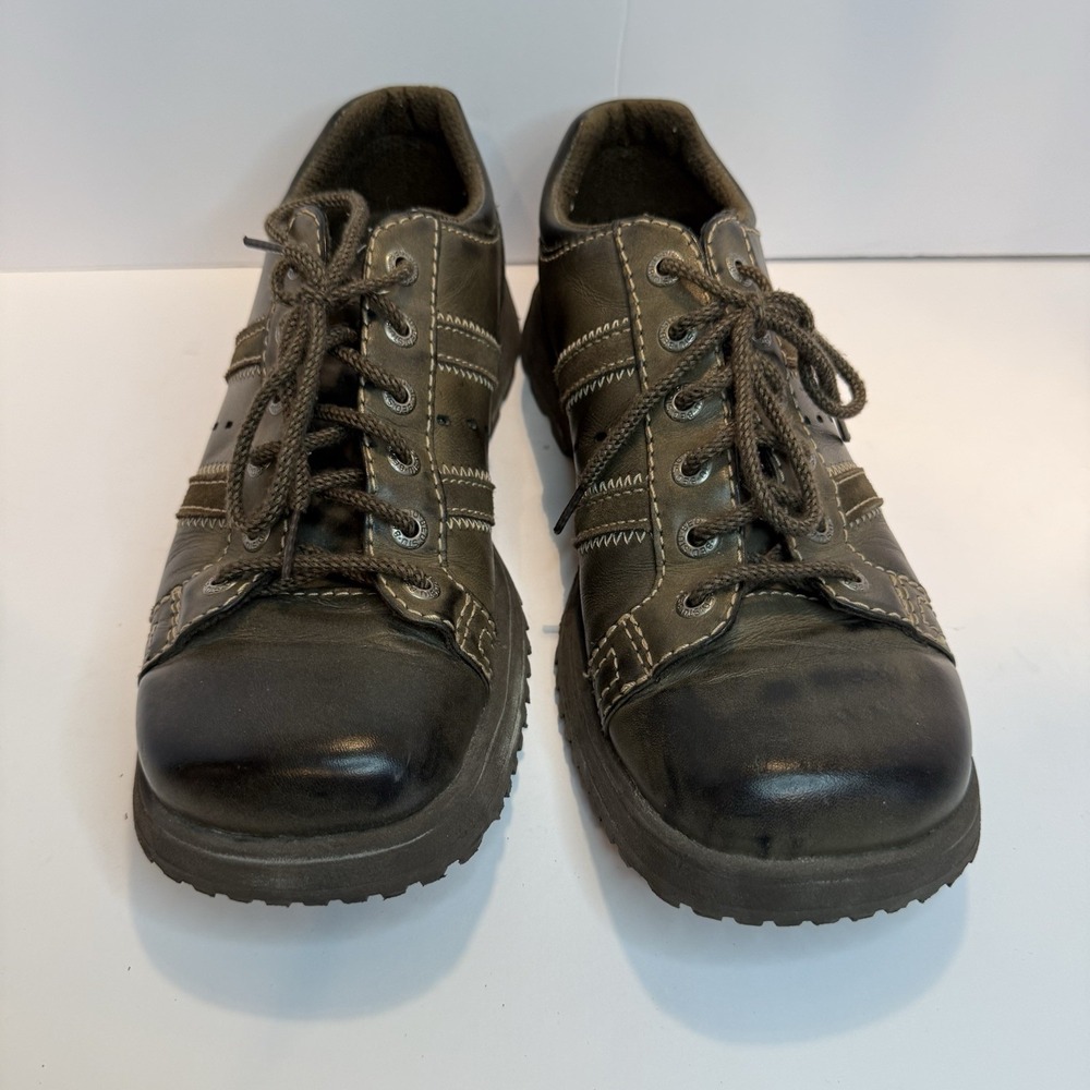 Bed Stu Shoes Men's Size 9.5 Brown Leather Saddle Square Toe Oxford
